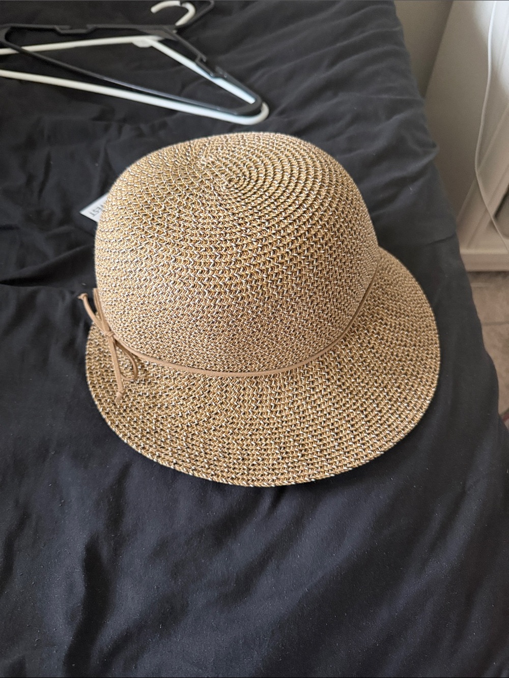 Nine West Tan Straw Cloche Hat